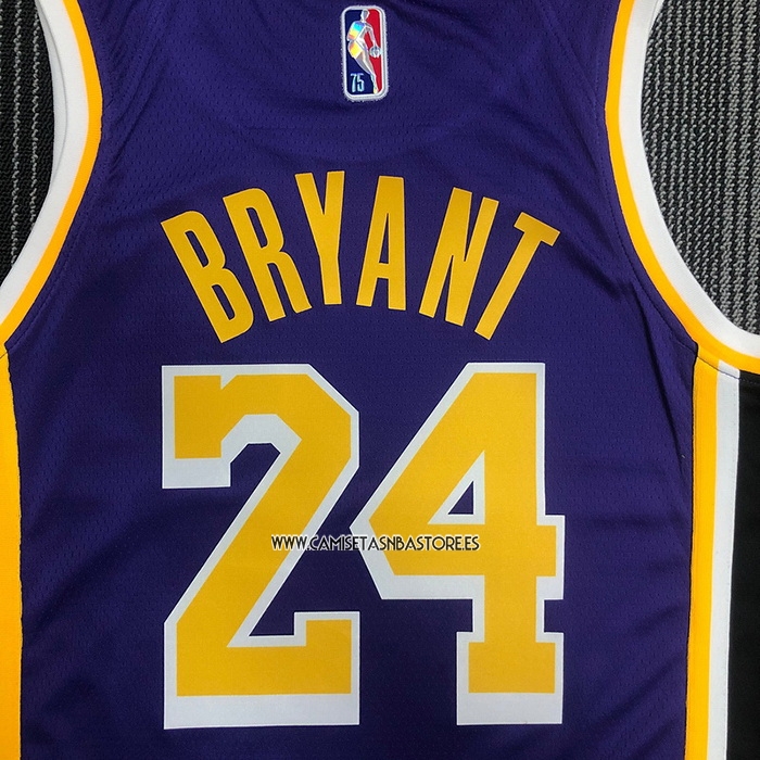 Kobe Bryant NO 24 Camiseta Los Angeles Lakers Statement 2021-22 Violeta